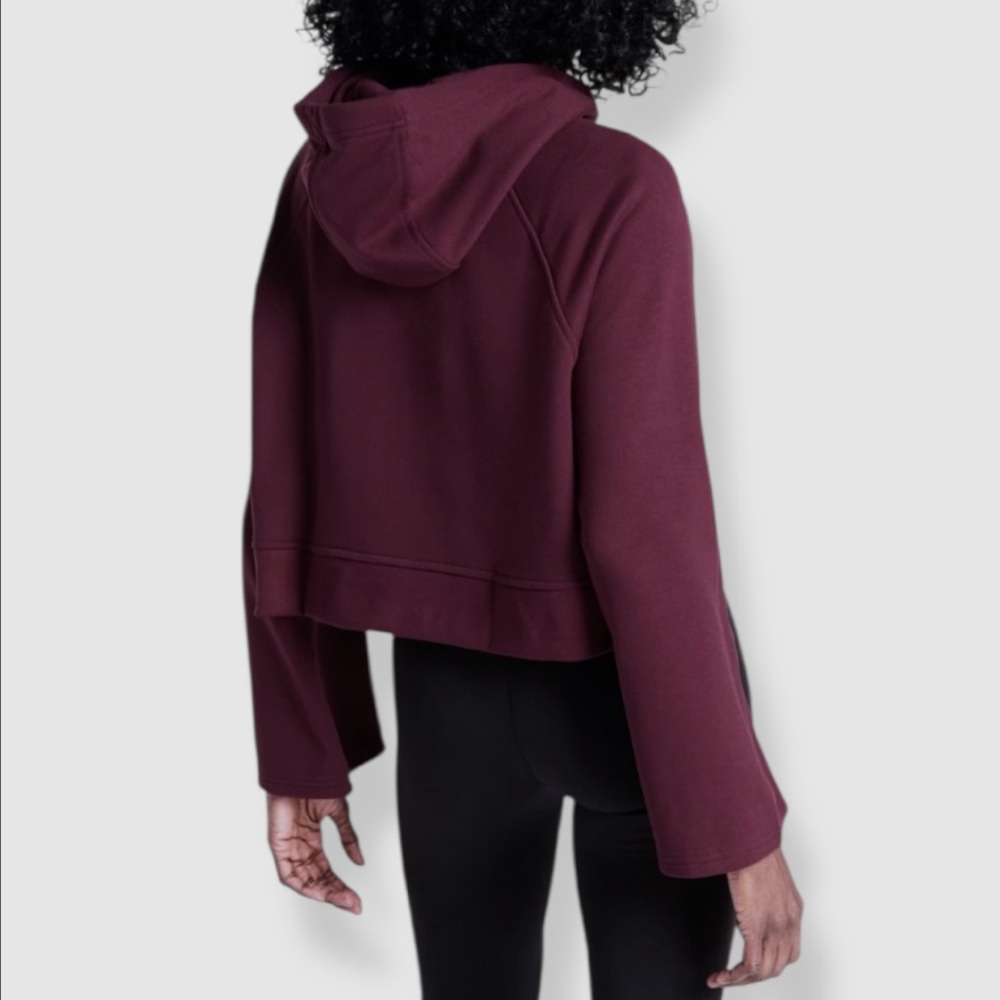 Athleta Steady State Wide Sleeve Crop Sweatshirt | Medium | Burgundy | $50